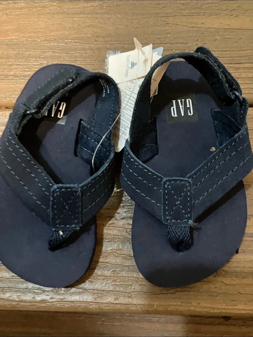 GAP Navy Blue Kids Suede Flip-Flop Sandals